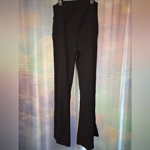 Rae Mode Rm Black Boot Cut Flare Ribbed Pants Pockets Leggings Boutique